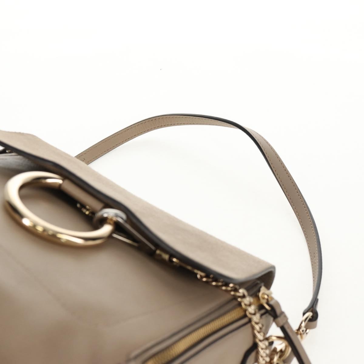 Chloe Faye Backpack Leather and Suede, BEIGE, LEATHER, Backpack