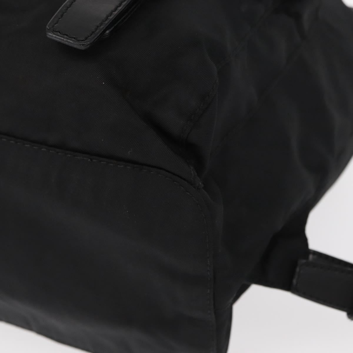 Prada Vela Double Front Pocket Backpack Tessuto with Saffiano Leather, BLACK, NYLON, Backpack