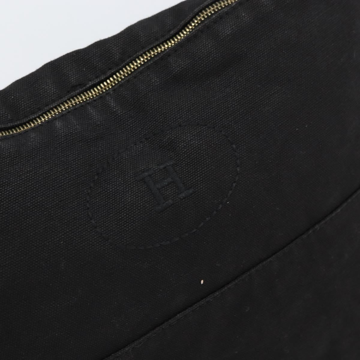 Hermes Bolide Pouch Canvas, BLACK, CANVAS, Clutche & pouche