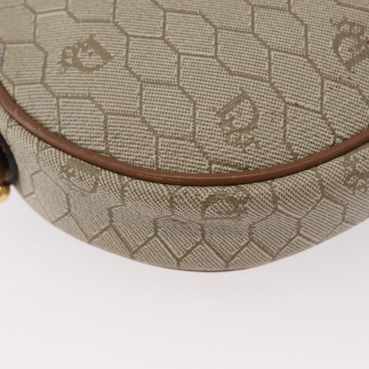 Christian Dior Vintage Honeycomb Shoulder Bag Canvas and Leather, BEIGE, CANVAS, Shoulder bag