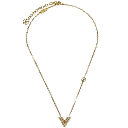 Louis Vuitton Essential V Perle Necklace Metal with Faux Pearls, Gold, Gold Plated, Necklace