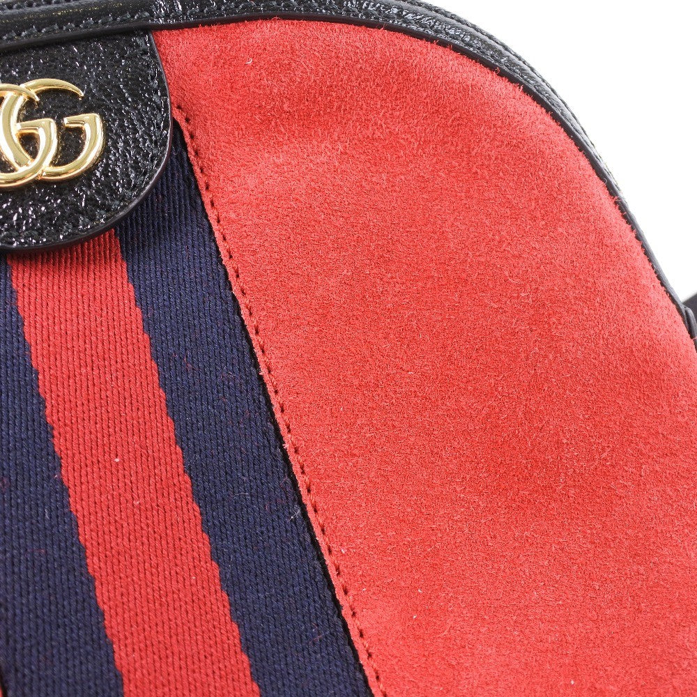 Gucci Ophidia Dome Shoulder Bag Suede, RED, SUEDE, Shoulder bag