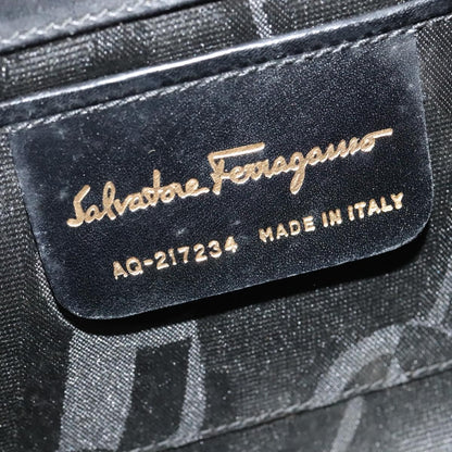 Salvatore Ferragamo Gancini Box Crossbody Bag Leather, BLACK, LEATHER, Shoulder bag