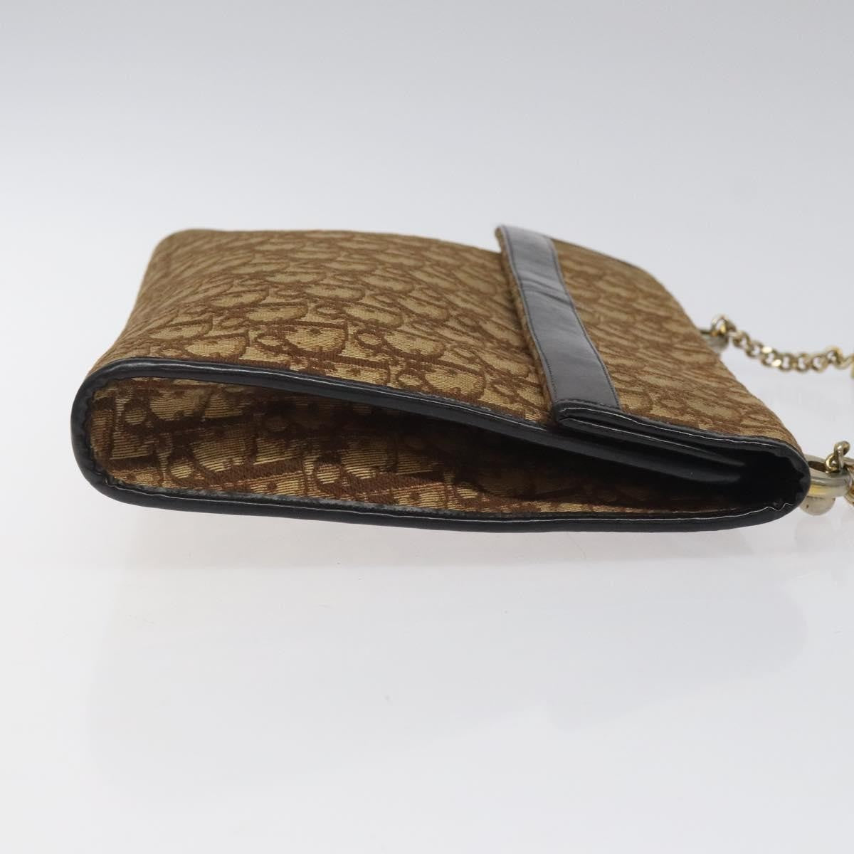 Christian Dior Vintage Trotter Flap Shoulder Bag Canvas, BROWN, CANVAS, Shoulder bag