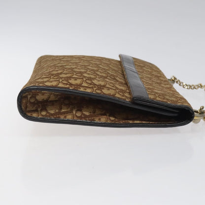 Christian Dior Vintage Trotter Flap Shoulder Bag Canvas, BROWN, CANVAS, Shoulder bag