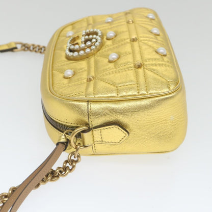 Gucci GG Marmont Shoulder Bag Leather, Gold, Leather, Shoulder Bag