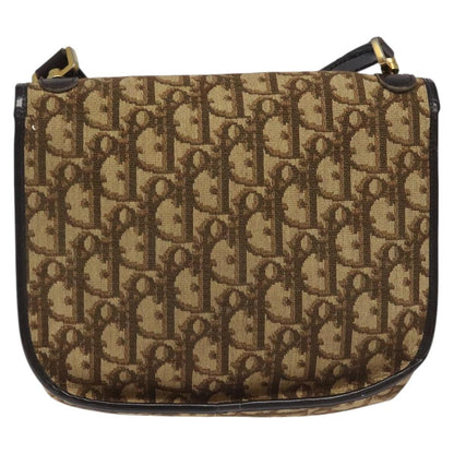 Christian Dior Vintage Trotter Flap Shoulder Bag Canvas, BROWN, CANVAS, Shoulder bag