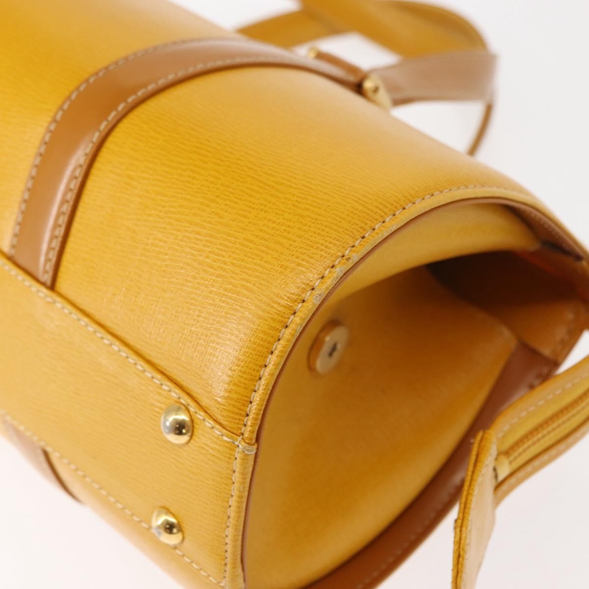 Burberry Vintage Handbag Leather, YELLOW, LEATHER, Handbag