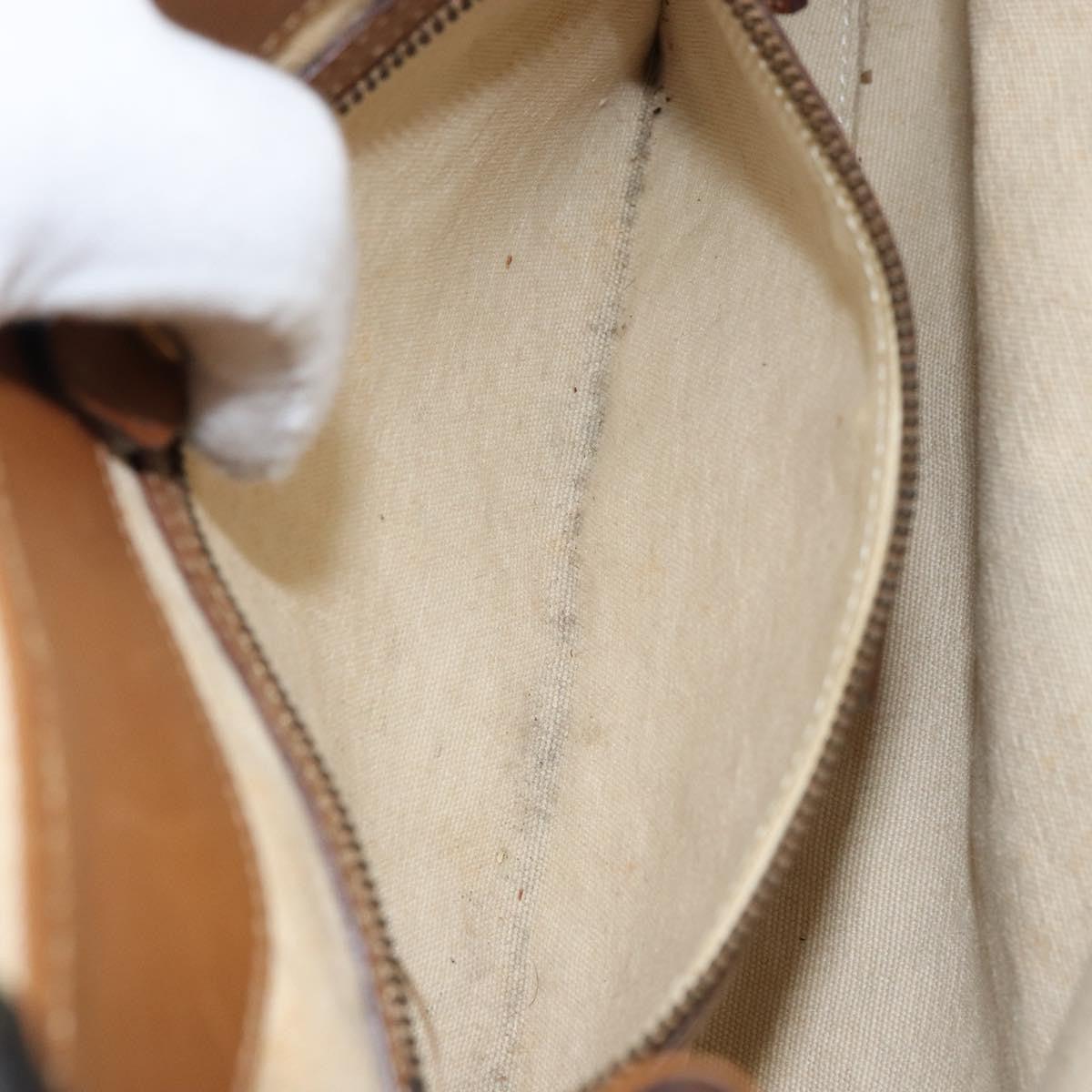 Gucci Vintage Bamboo Handle Bag Canvas, BEIGE, CANVAS, Tote bag
