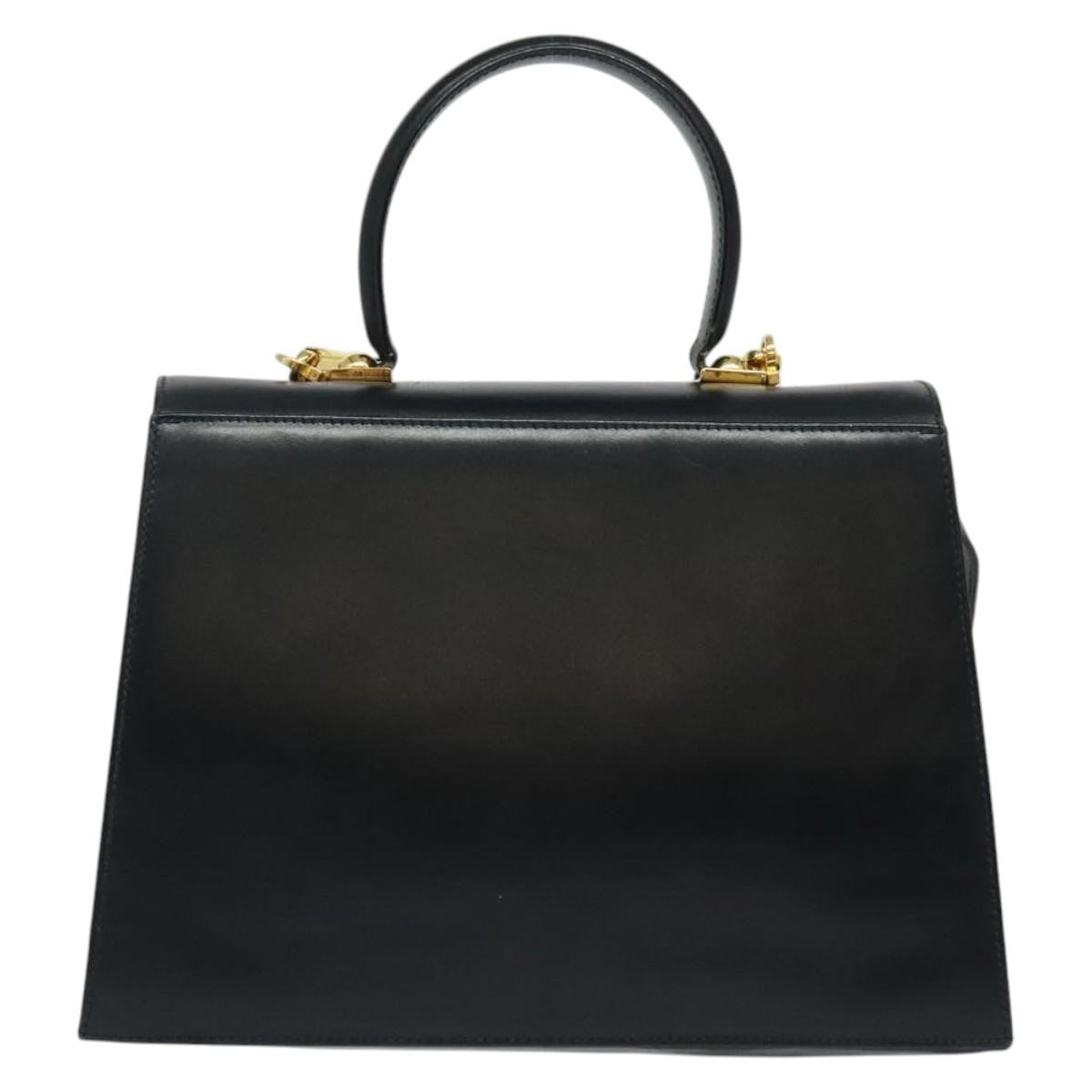 Salvatore Ferragamo Gancini Convertible Top Handle Bag Leather, BLACK, LEATHER, Handbag