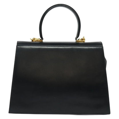 Salvatore Ferragamo Gancini Convertible Top Handle Bag Leather, BLACK, LEATHER, Handbag