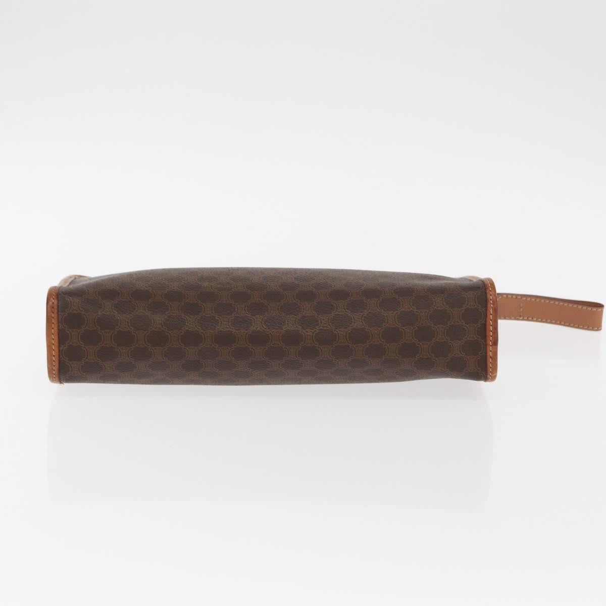 Celine Macadam Pochette Canvas and Leather, BROWN, CANVAS, Clutche & pouche