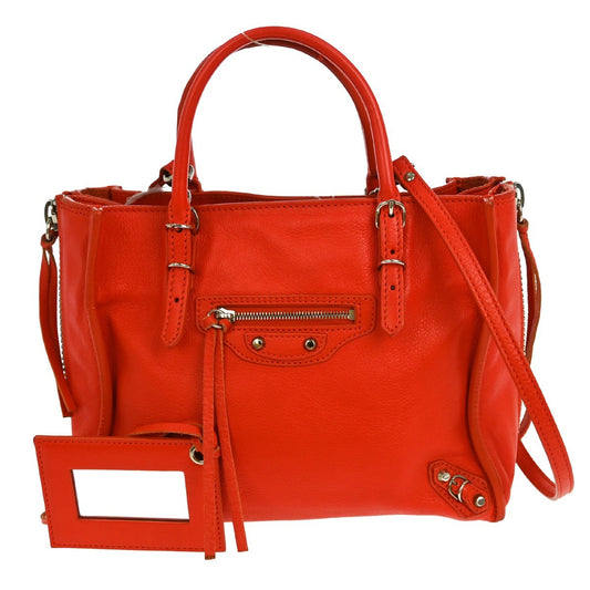 Balenciaga Papier A6 Zip Around Classic Studs Bag Leather, RED, LEATHER, Tote bag