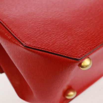 Celine Vintage Triomphe Flap Bag Leather, RED, LEATHER, Shoulder bag