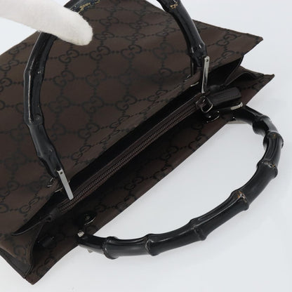 Gucci Bamboo tote bag Canvas, BROWN, CANVAS, Tote bag