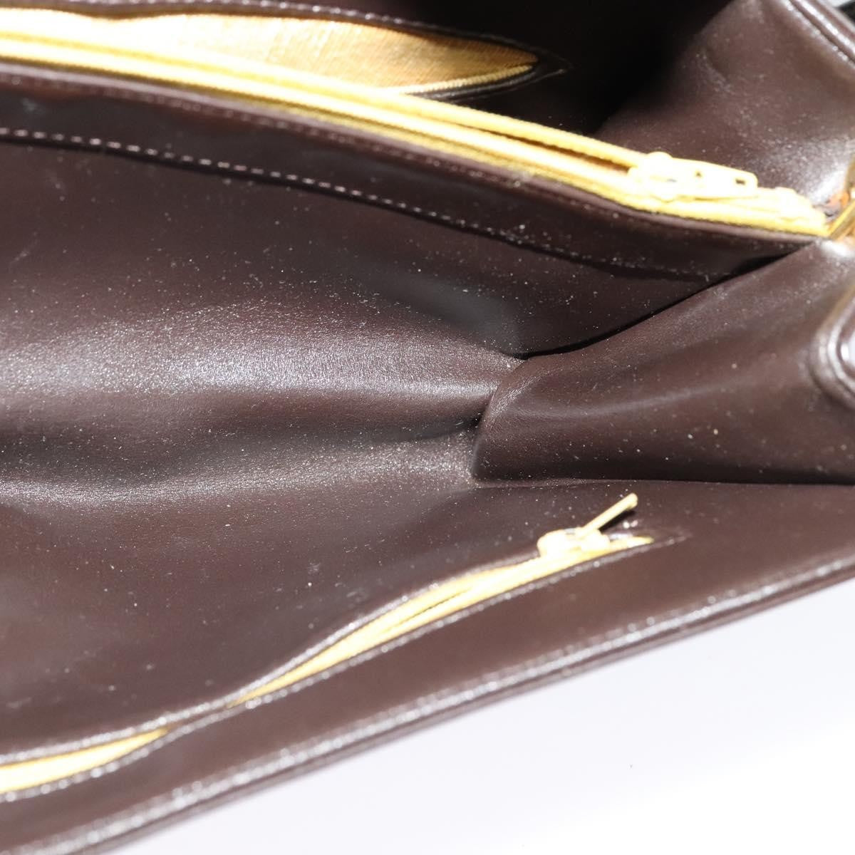 Christian Dior Vintage Shoulder Bag Leather, BROWN, LEATHER, Shoulder bag