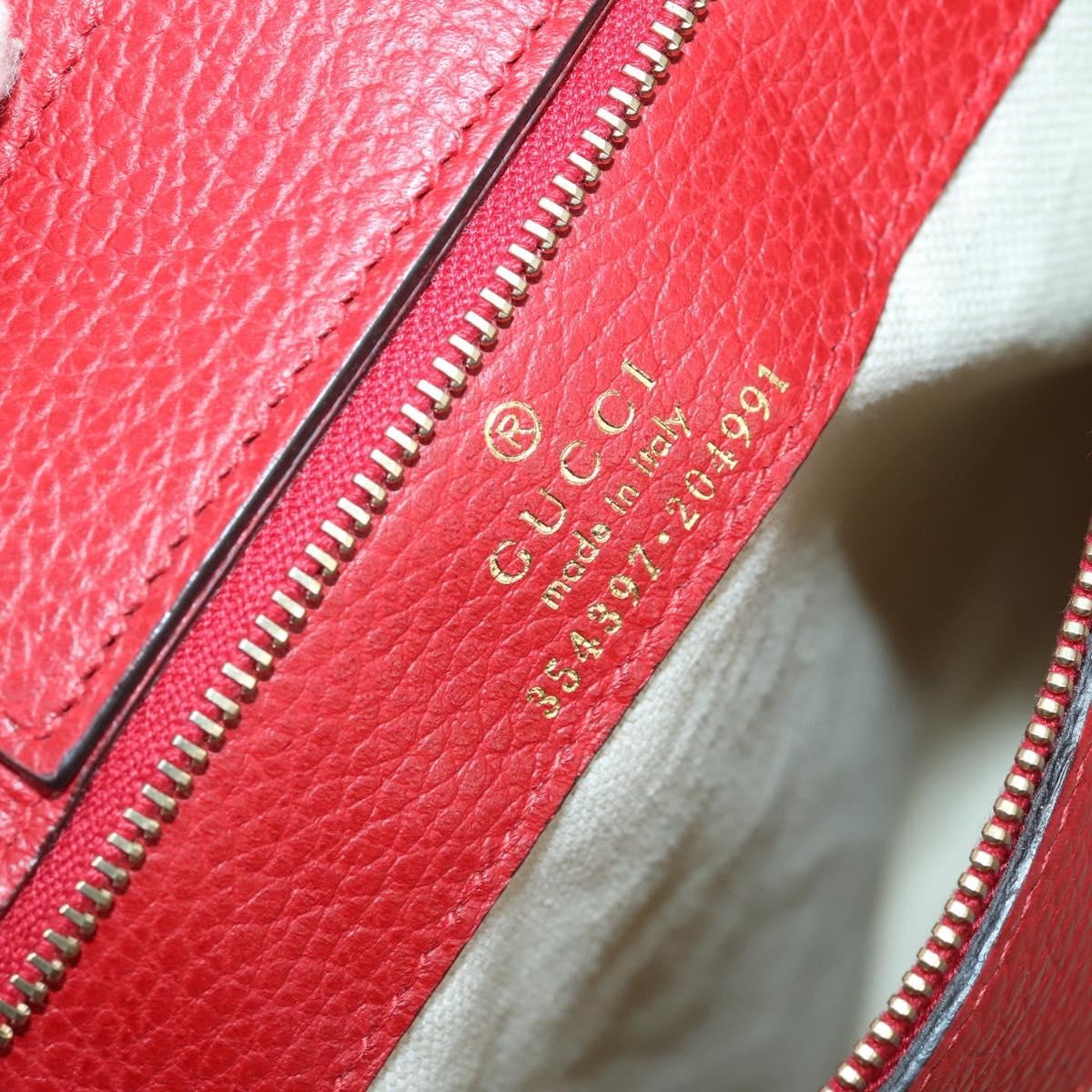 Gucci Swing Tote Leather, RED, LEATHER, Tote bag