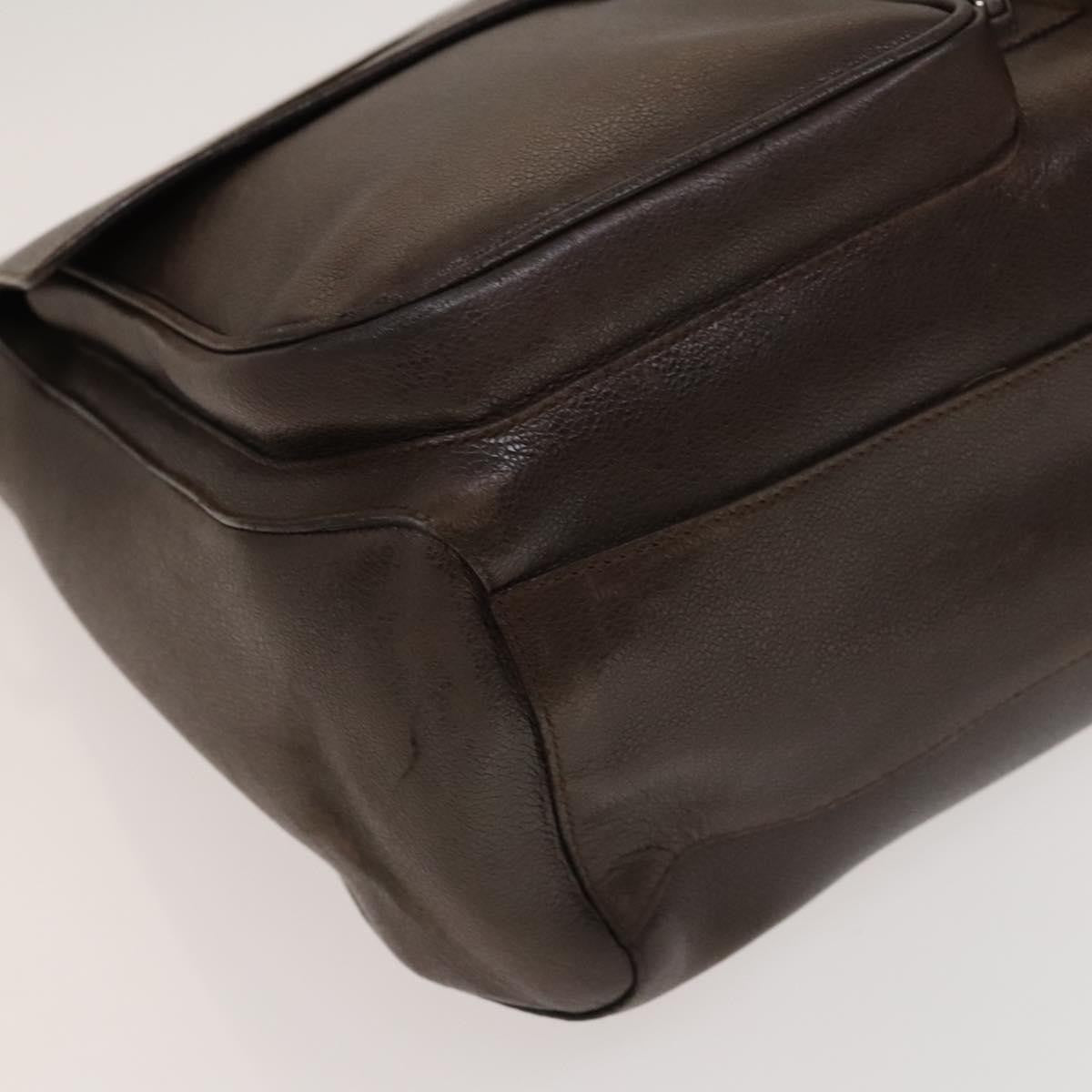 Bvlgari Flap shoulder Bag Leather, Brown, Leather, Shoulder Bag
