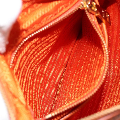 Prada Flat Messenger Tessuto with Leather, Orange, Nylon, Shoulder Bag