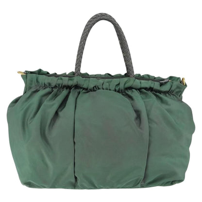 Prada Convertible Bow Tote Tessuto, Green, Nylon, Handbag