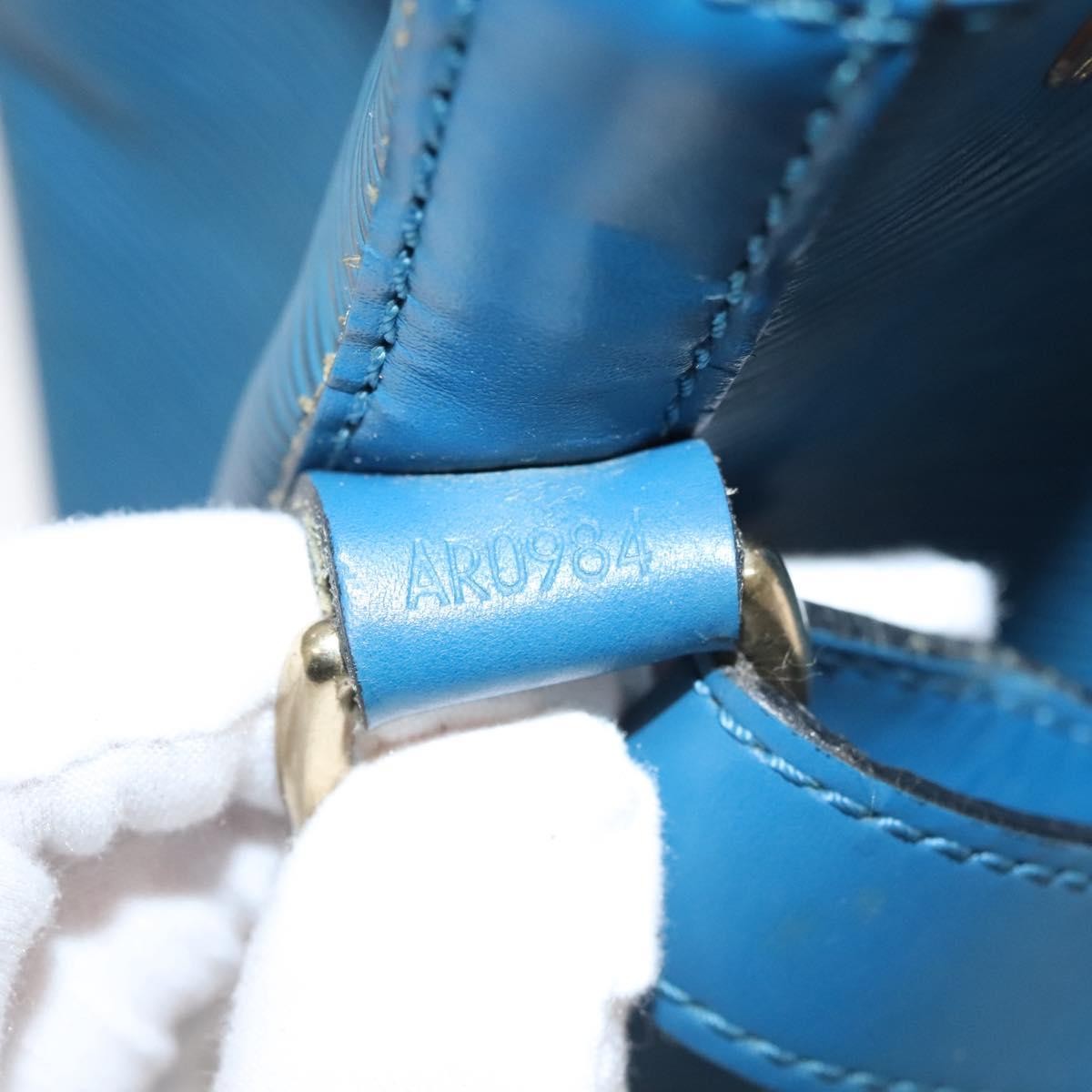 Louis Vuitton Petit Noe Handbag Epi Leather, BLUE, LEATHER, Shoulder bag