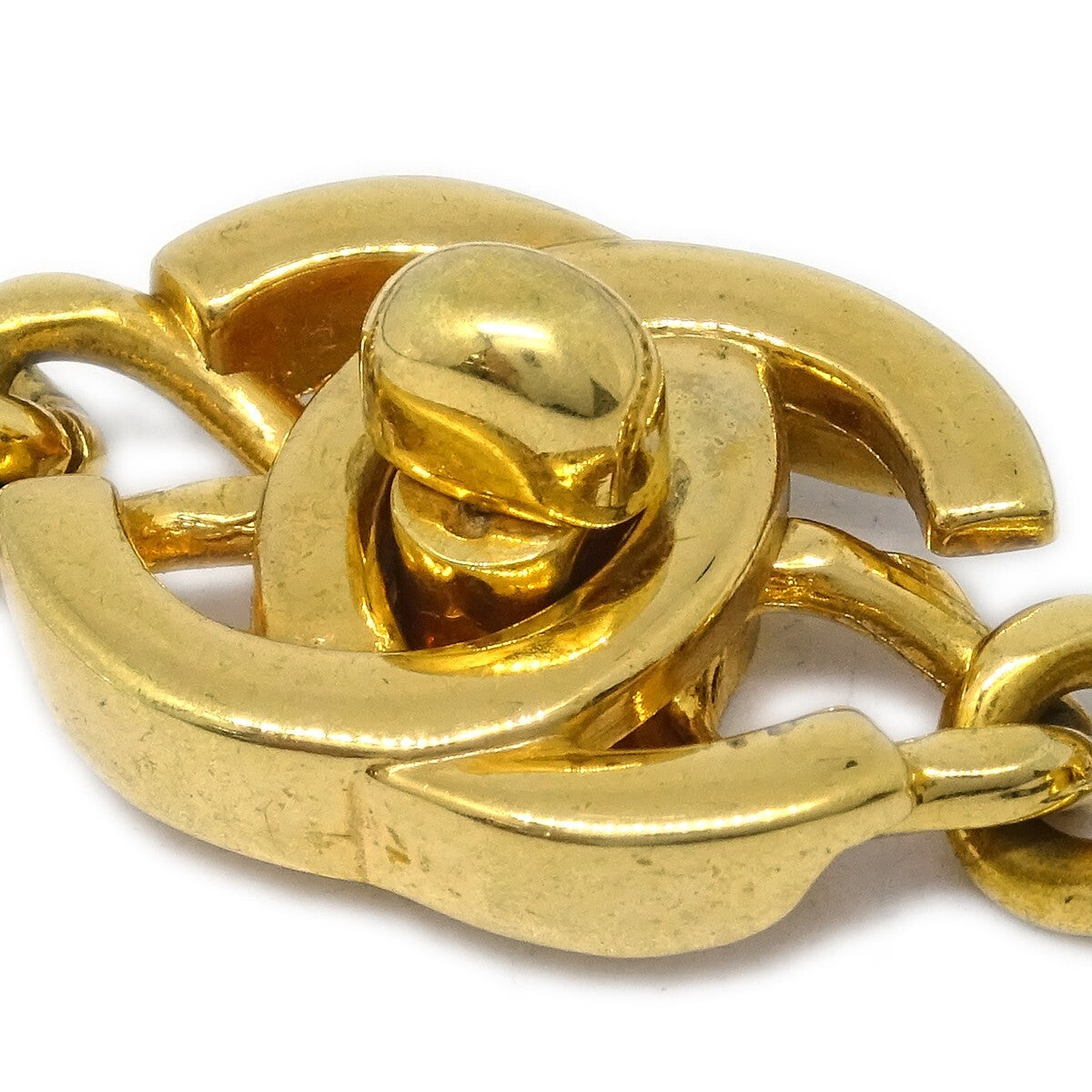 Chanel Vintage CC Turnlock Chain Bracelet Metal, GOLD, GOLD_PLATED, Bracelet