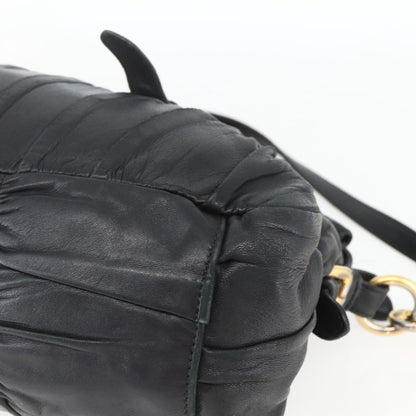 Prada Gaufre Convertible Satchel Nappa Leather, BLACK, LEATHER, Handbag