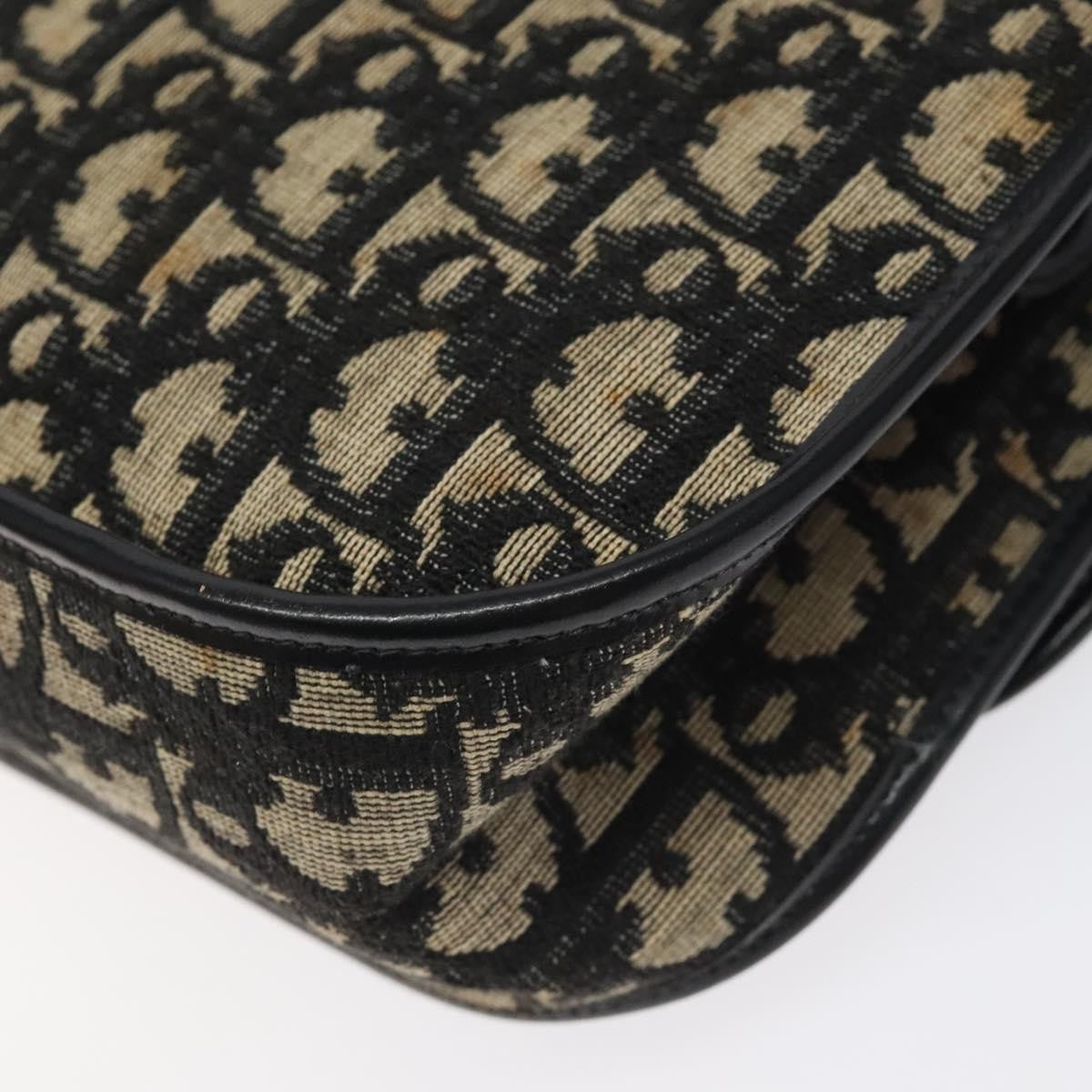 Christian Dior Vintage Flap Crossbody Bag Canvas, BLACK, CANVAS, Shoulder bag