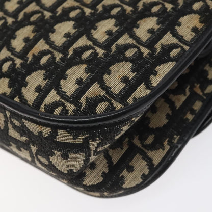 Christian Dior Vintage Flap Crossbody Bag Canvas, BLACK, CANVAS, Shoulder bag