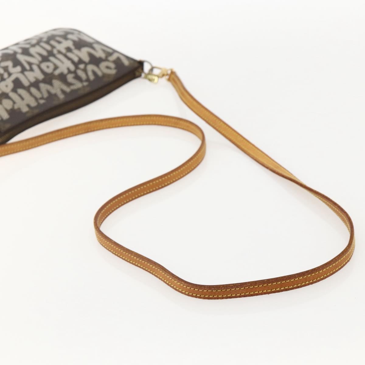 Louis Vuitton Pochette Accessoires Limited Edition Monogram Graffiti, Brown, Canvas, Clutch