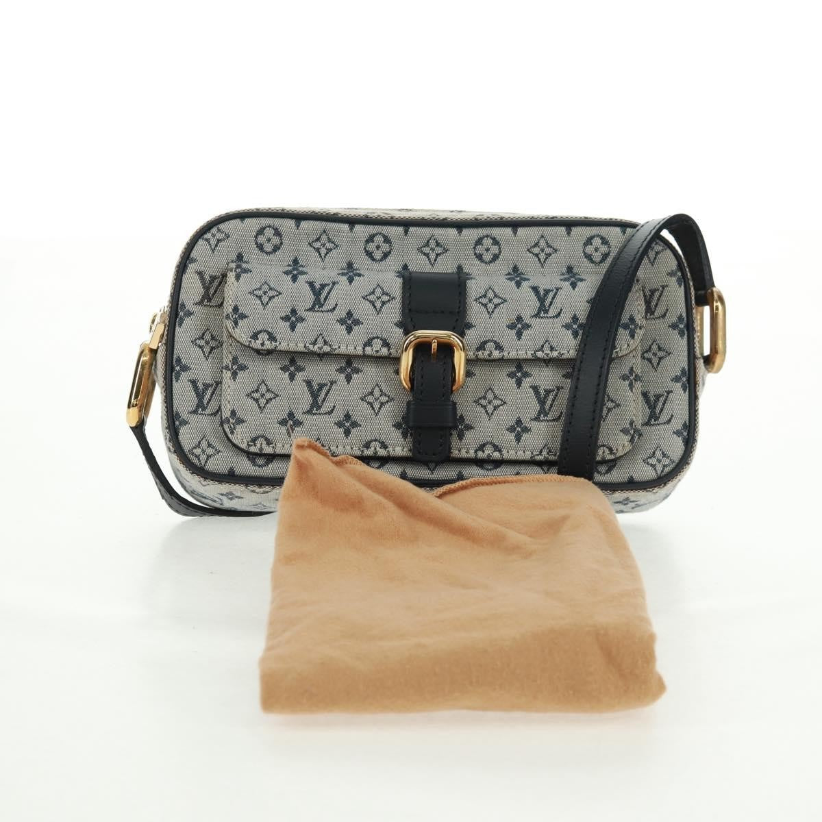 Louis Vuitton Juliette Crossbody Bag Mini Lin, BLUE, CANVAS, Shoulder bag