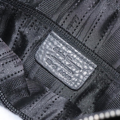 Salvatore Ferragamo Gancini handbag Leather, BLACK, LEATHER, Handbag