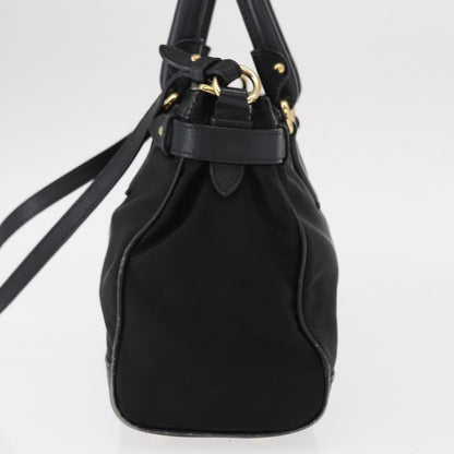 Salvatore Ferragamo Gancini handbag Nylon, BLACK, NYLON, Handbag