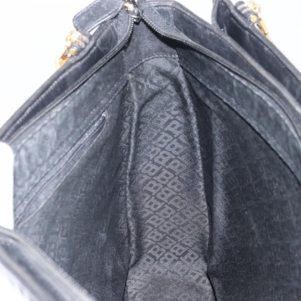 Bally Vintage Tote Bag Quilted Leather, Black, Leather, Tote Bag