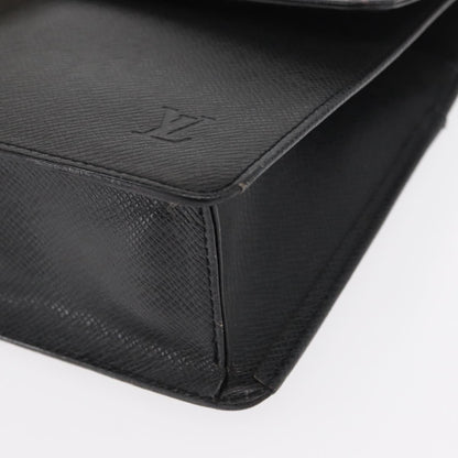 Louis Vuitton Selenga Pochette Taiga Leather, GRAY, LEATHER, Clutche & pouche