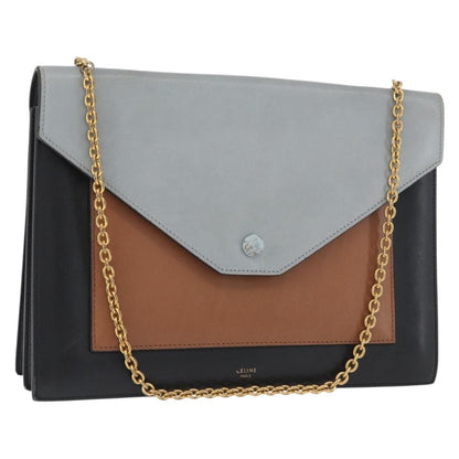 Celine Pocket Envelope Shoulder Bag Leather, MULTICOLOUR, LEATHER, Shoulder bag