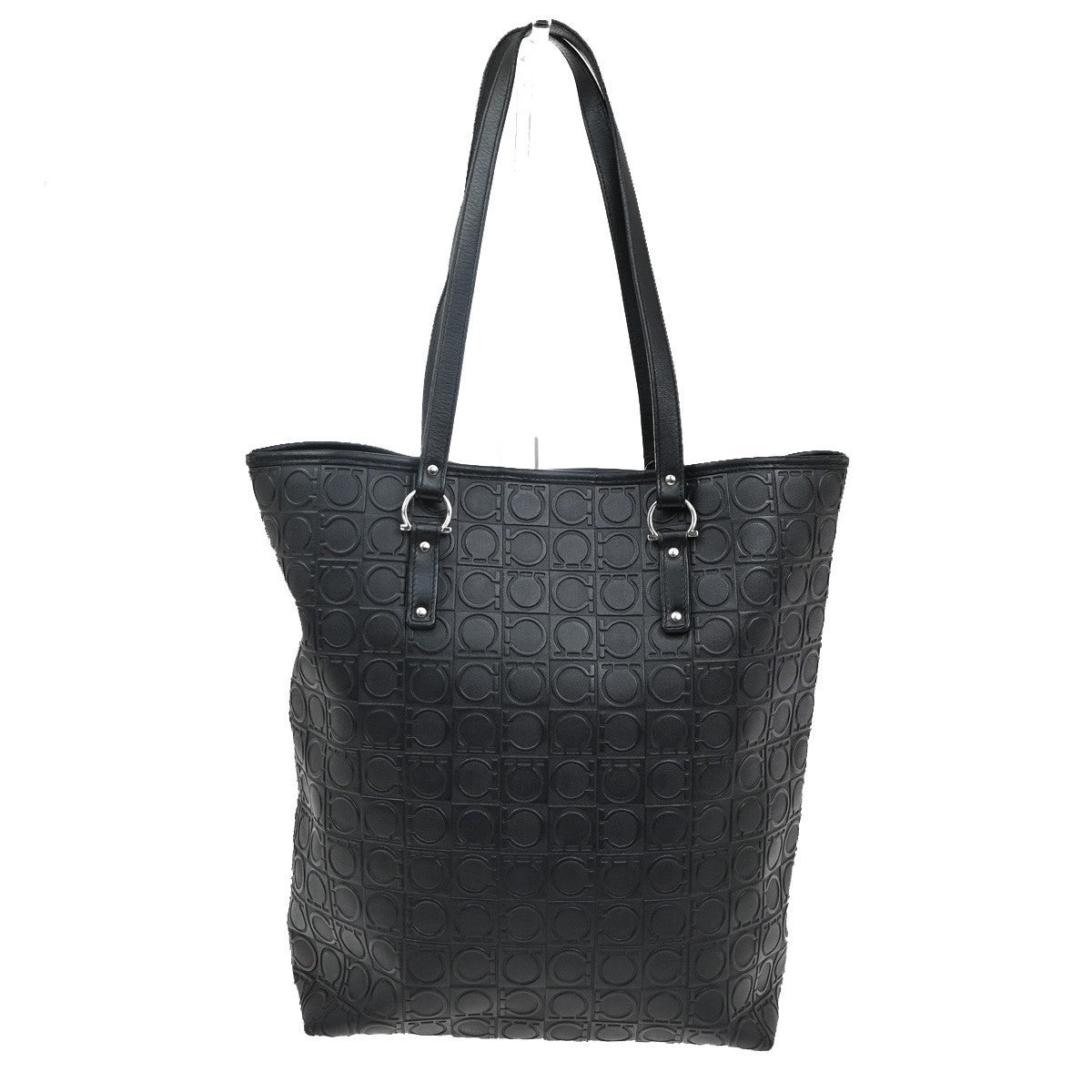 Salvatore Ferragamo Gancini Tote Gancini Canvas, Black, Canvas, Tote Bag