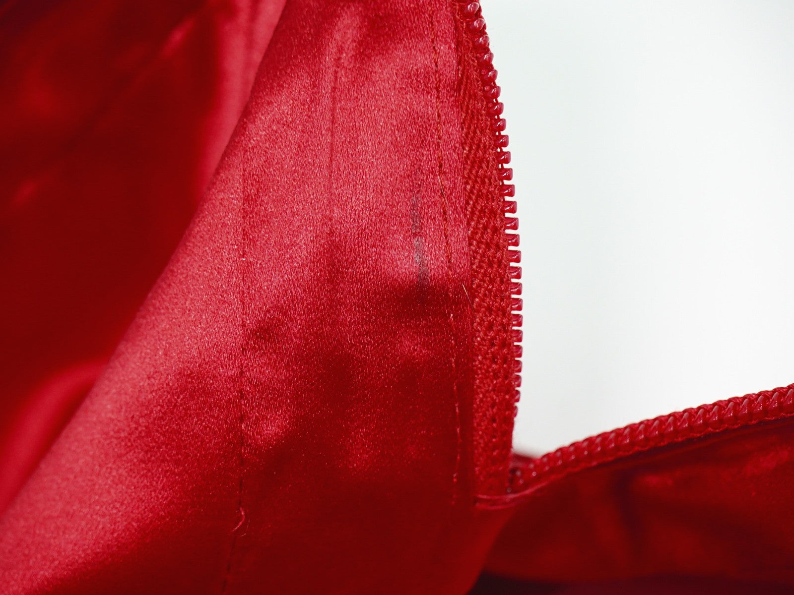 Prada Zip Around Toiletry Bag Silk, Red, Satin, Clutch