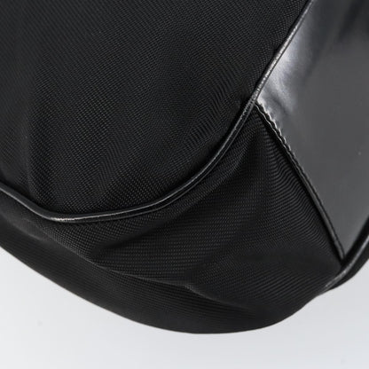 Gucci Vintage Bamboo Handle Open Hobo Nylon, Black, Nylon, Handbag