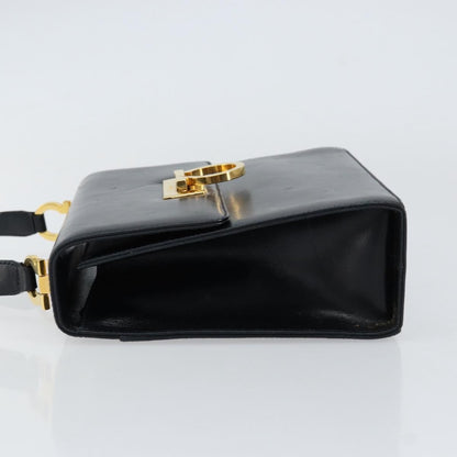 Salvatore Ferragamo Gancini Shoulder Bag Leather, NAVY, LEATHER, Shoulder bag
