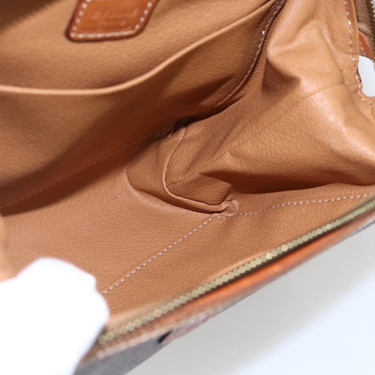 Celine Macadam Pochette Canvas and Leather, BROWN, CANVAS, Clutche & pouche