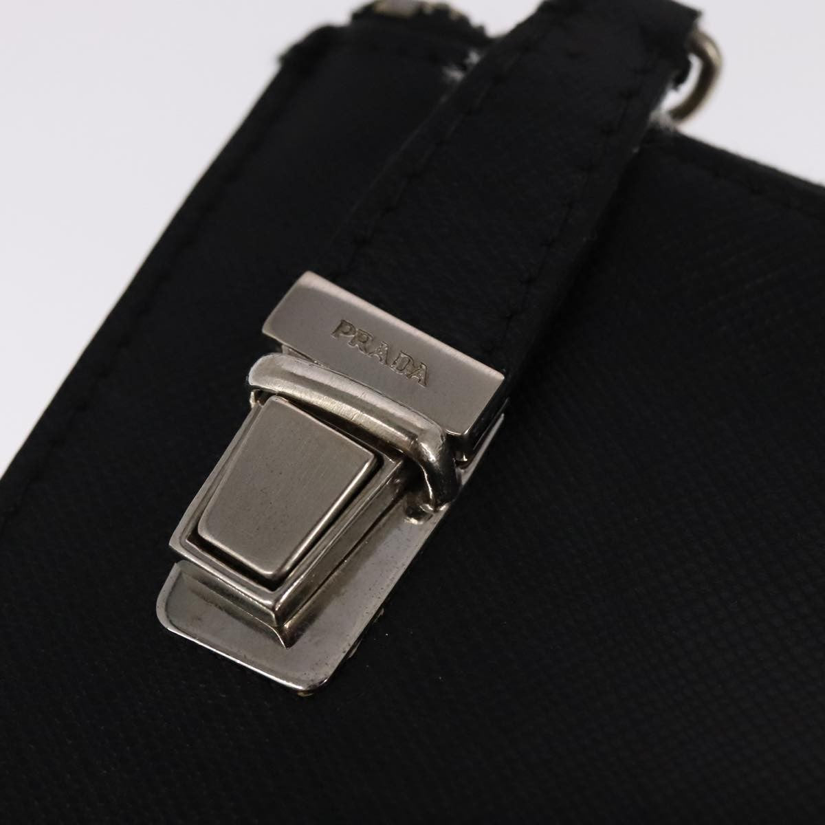 Prada Vintage Pouch Leather, BLACK, LEATHER, Clutche & pouche