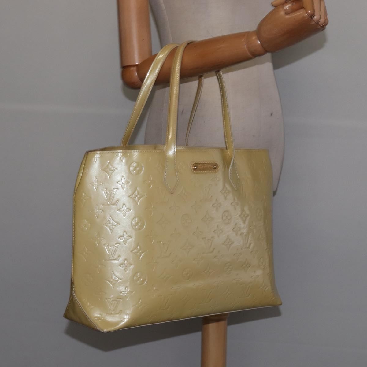 Louis Vuitton Wilshire Handbag Monogram Vernis, BEIGE, PATENT_LEATHER, Handbag