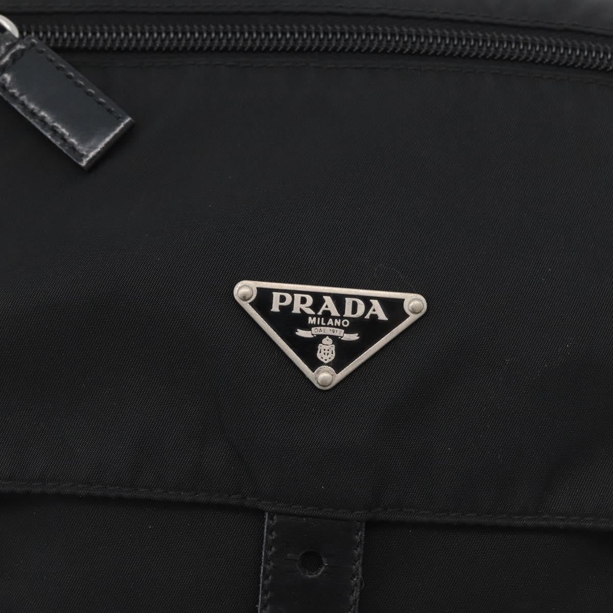 Prada Buckle Messenger Bag Tessuto, Black, Nylon, Shoulder Bag