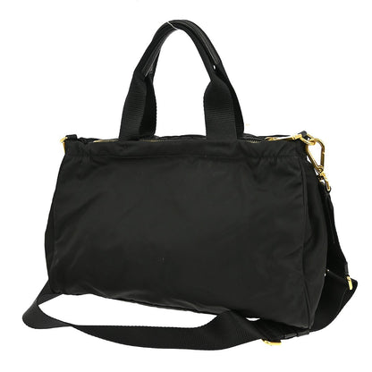 Prada Zip Convertible Shopping Tote Tessuto with Saffiano Leather, BLACK, NYLON, Tote bag