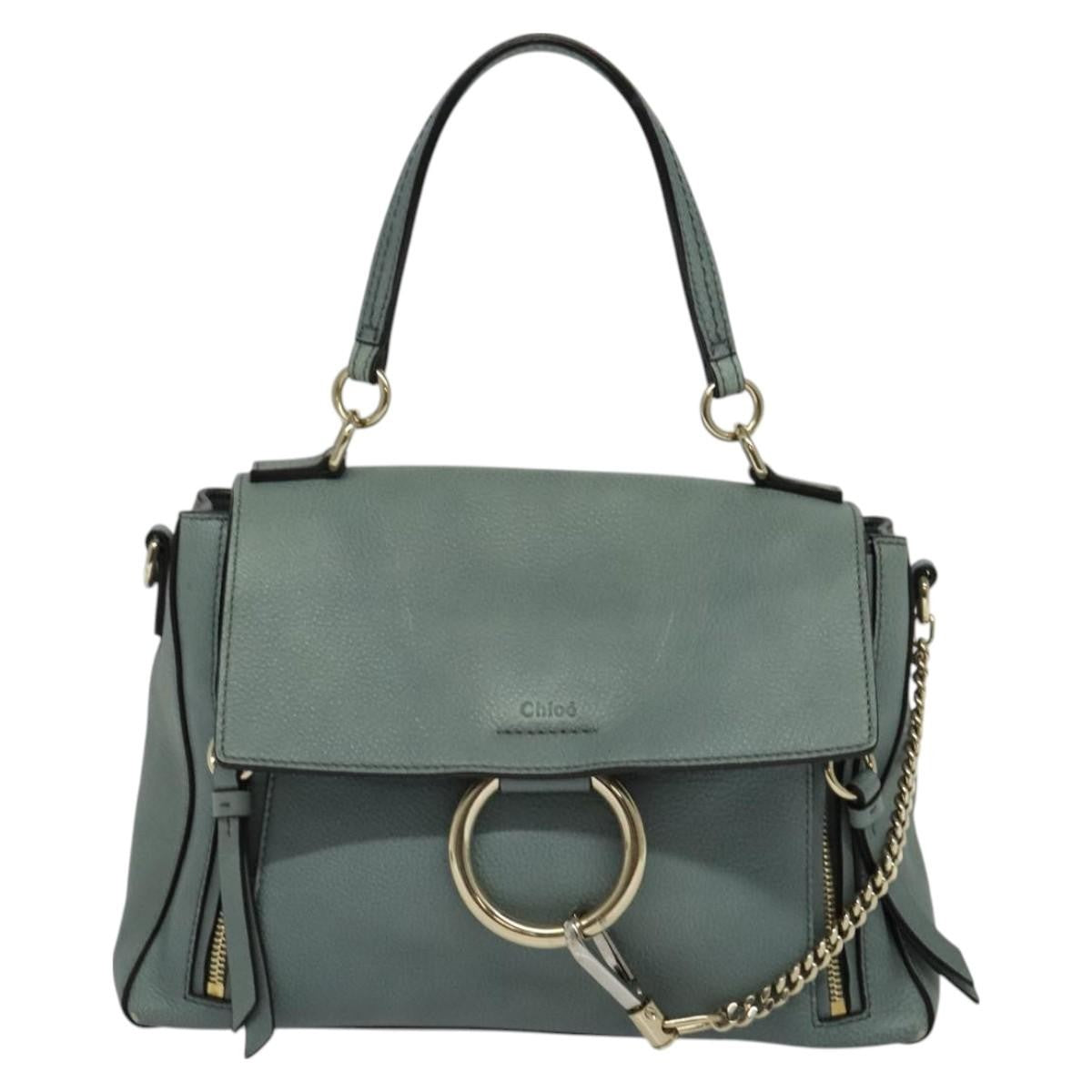 Chloe Faye Day Bag Leather, GREEN, LEATHER, Handbag