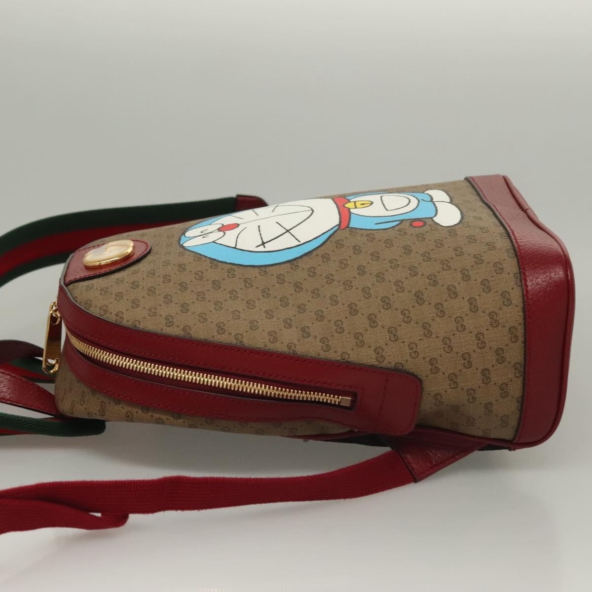 Gucci Doraemon Zip Backpack Printed Mini GG Coated Canvas, BEIGE, CANVAS, Backpack