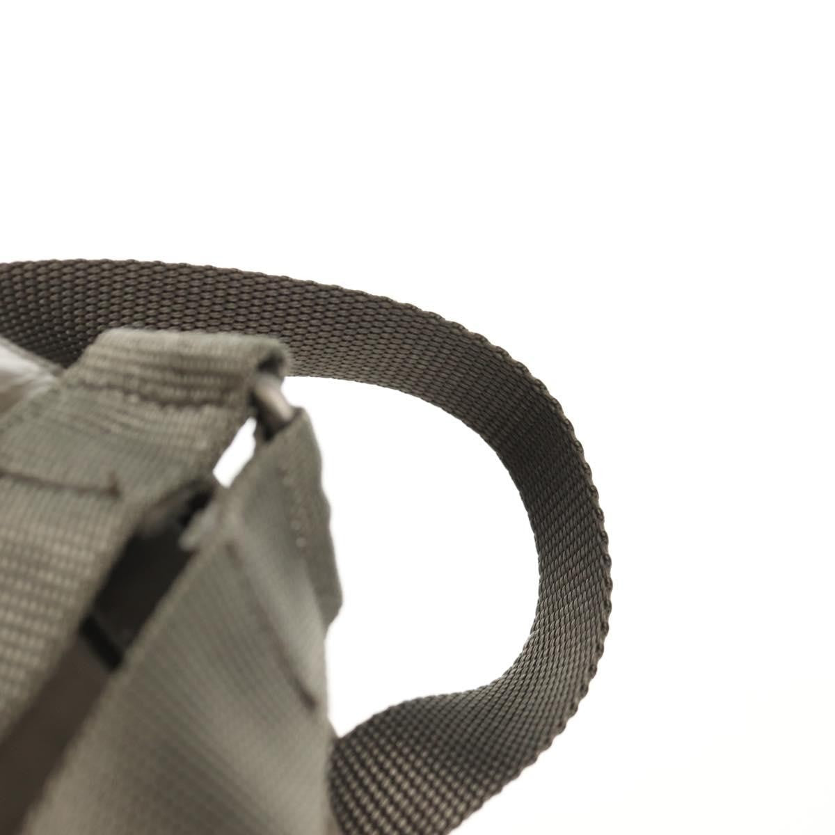 Prada Vela Double Front Pocket Backpack Tessuto with Saffiano Leather, GRAY, NYLON, Backpack
