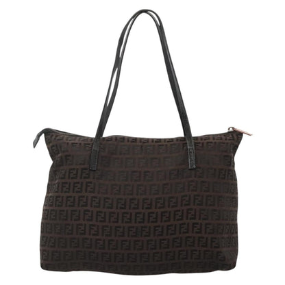 Fendi Roll Tote Zucca Canvas, BROWN, CANVAS, Tote bag