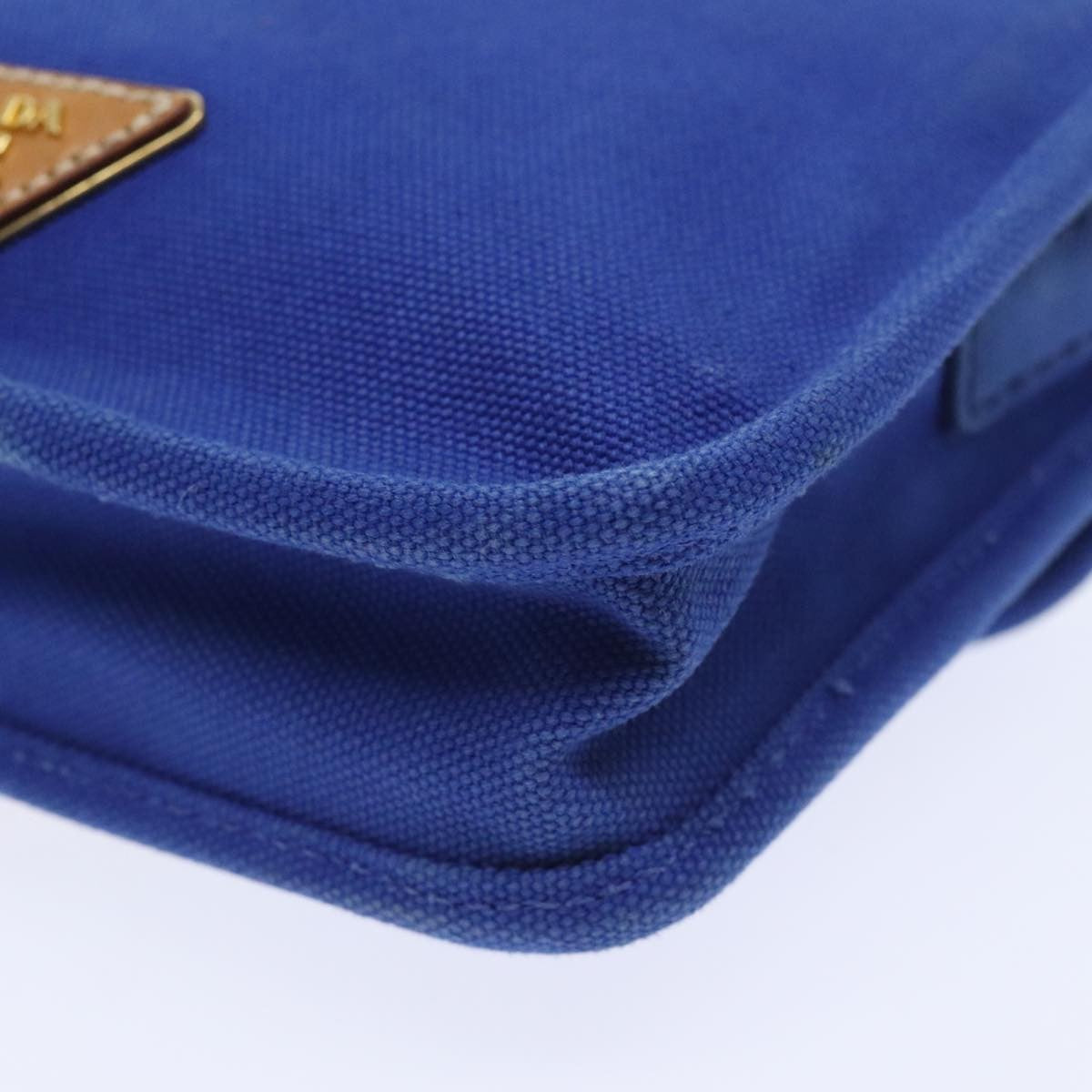 Prada Push Lock Flap Shoulder Bag Canvas, BLUE, CANVAS, Shoulder bag